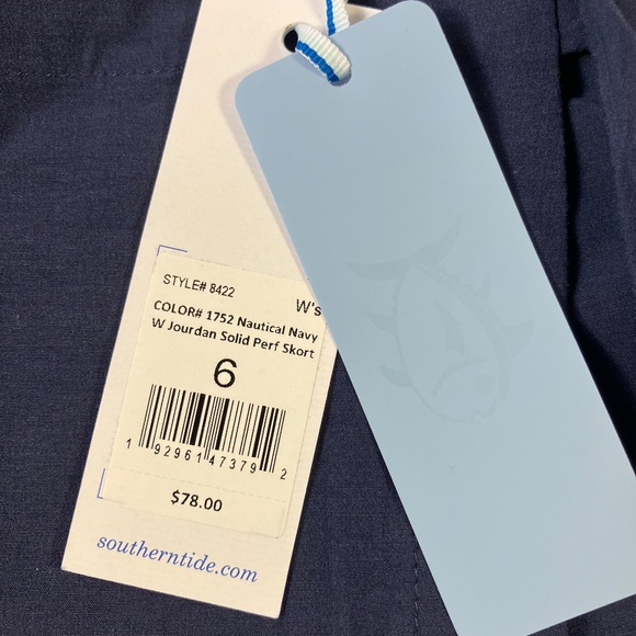 NWT Southern Tide Jourdan Solid Performance Skort, Navy, Size 6 - Picture 4 of 12